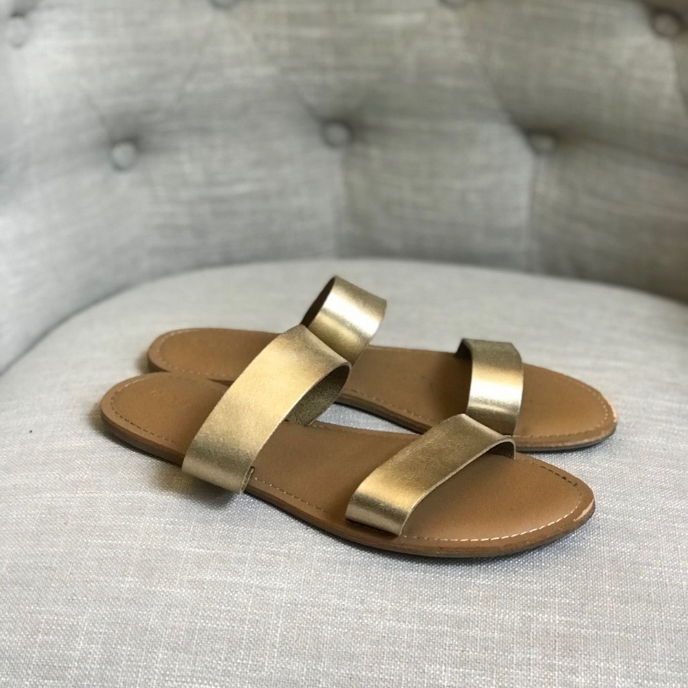 Gold Two Strap Sandals